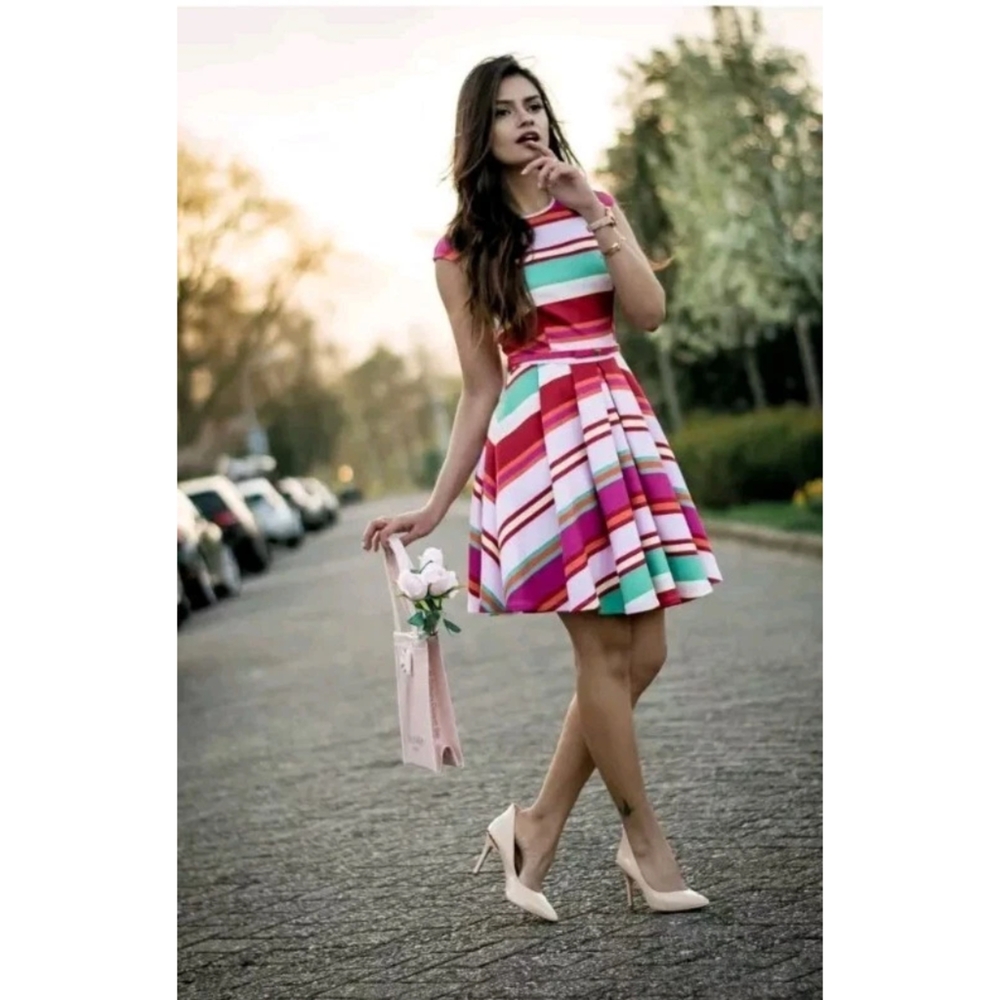 Ted Baker Pier Stripe Skater Dress - Picture 4 of 17